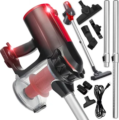 Produktbild von Beutelloser Staubsauger, 600 Watt, Handstaubsauger, Standstaubsauger, Stielstaubsauger, 2-in-1 Staubsauger Hartböden, Teppich, HEPA Filter, 5m Retoo