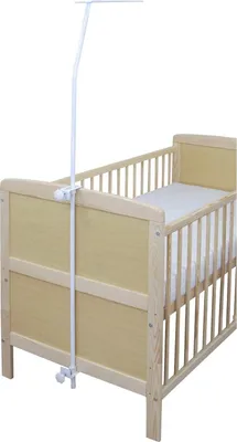 Produktbild von Himmelstange Himmelhalter weiß aus Metall universal für Babybett Kinderbett Gitterbett Wiege Beistellbett