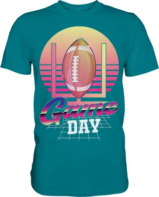 Produktbild von Retro Vaporwave Spieltag American Football T-Shirt – Diva Blue / XXL