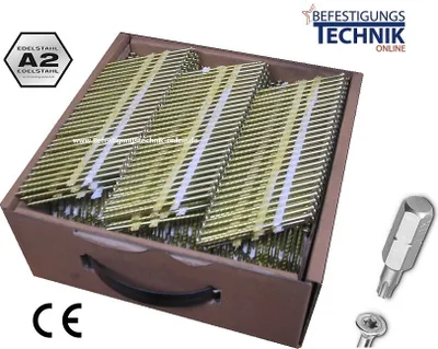 Produktbild von 34° Nagelschrauben 3,2x75mm rostfrei Streifennägel TX15 für Hikoki NR1890DBCL Tjep 1,0M
