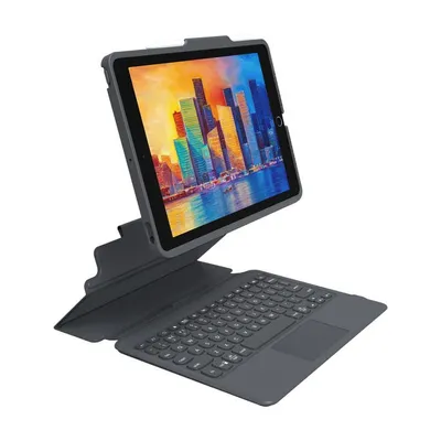 Image de ZAGG Pro Keys Clavier sans fil avec trackpad Bookcase iPad 10.2 pouces (2019 / 2020 / 2021) gris