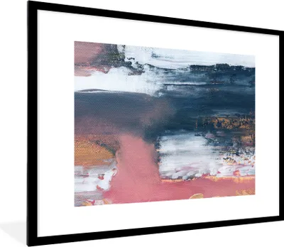 Produktbild von MuchoWow® Gerahmtes Poster Abstrakt - Malerei - Design 80x60 cm - Poster mit Schwarzem Bilderrahmen Wandposter Rahmen Foto Bilder - Schlafzimmer-Dekorationen - Fotoposter