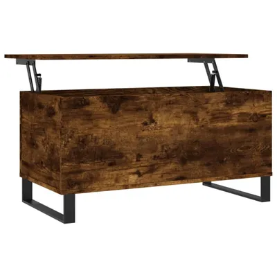 Image de vidaXL Table basse chêne fumé 90x44,5x45 cm Bois composite