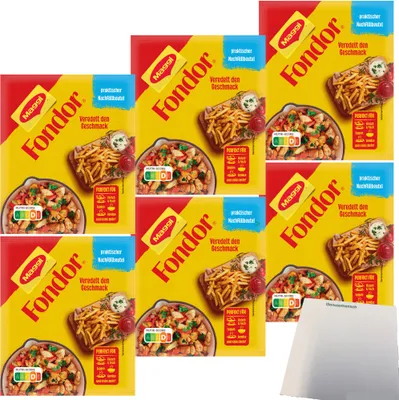 Produktbild von Maggi Fondor Nachfüllbeutel 6er Pack (6x100g Beutel) + usy Block