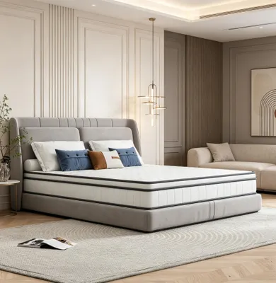 Produktbild von INONEFT Hybrid-Matratze 90 x 190 x 25 cm, mittelharter Taschenfederkern, 7 ergonomische Liegezonen, atmungsaktiv und extrem geräuscharm, weiß