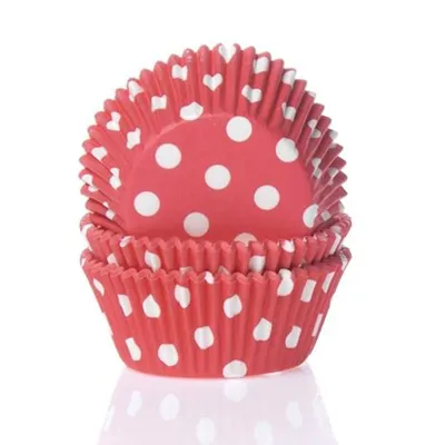 Produktbild von 50 Muffinförmchen Rot gepunktet