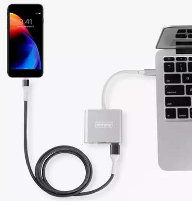 Image de Adaptateur - Hub USB-C 3.1 3 en 1 - HDMI 4K - MHL - Alimentation 100 W - pour Apple MacBook