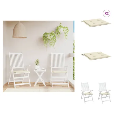 Produktbild von vidaXL Gartenstuhl-Kissen 2 Stk. Creme 50x50x3 cm Oxford-Gewebe - Sitzpolster