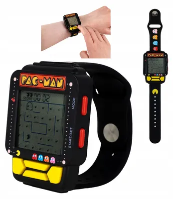 Zdjęcie produktu dla Zegarek cyfrowy PAC-MAN PacMan 3w1 Retro Gaming Watch LCD Gra Zegar Alarm / 320145