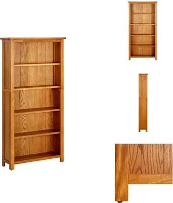 Produktbild von vidaXL Bücherregal 5 Fächer 70x22x140 cm Massivholz Eiche -  Bücherregale & Bücherschränke