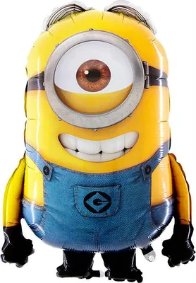 Produktbild von Minion Folienballon - Stuart 35 cm auf einem Stab