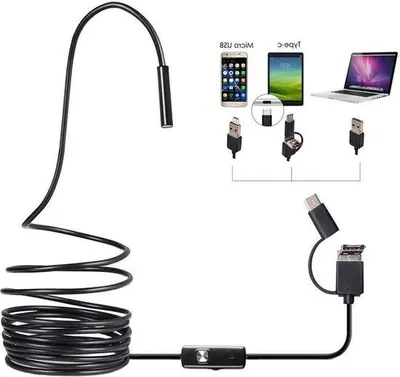 Immagine prodotto di Endoscopio impermeabile a 6 LED, 1 m, nero