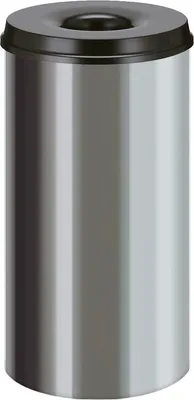 Zdjęcie produktu dla V-Part - Feuerlöschender Papierkorb 50 Liter - Powder Coated Stainless steel Powder Coated - Edelstahl, Schwarz