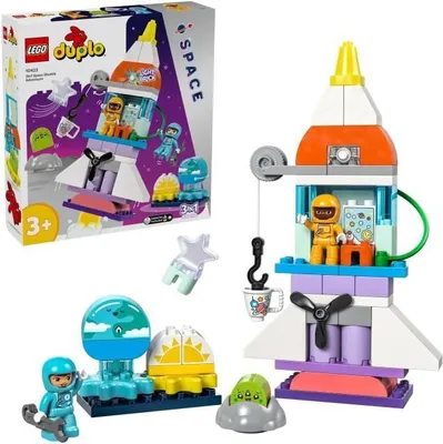Produktbild von LEGO 10422 DUPLO Space-Shuttle-Abenteuer 3-in-1, Raketenbauspielzeug, Lernspiel