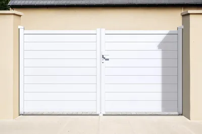 Produktbild von Doppelflügeltor aus Aluminium 4m EIGER H.160cm weiß