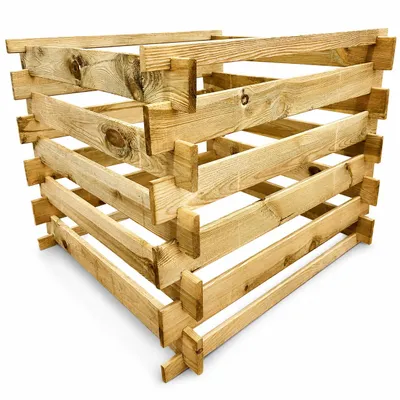 Produktbild von Holz-Komposter 90x90x70 cm KDI aus Kiefer Stecksystem Kompostsilo, KI-generiertes Bild
