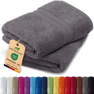 Produktbild von 2er-Set ARIZONA Handtuch-Serie von AR Line – 100% Baumwolle, 500 g/m², 2er-Set Handtücher 50x100 cm, Farbe: Anthrazit-Grau