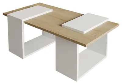 Produktbild von Couchtisch aus Holz "Matris" - 90 x 46 x 37 cm - Weiß