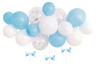 Produktbild von Luftballon Deko Set hellblau weiß