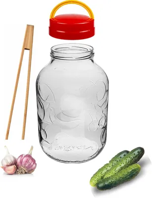 Produktbild von XXL Vorratsgläser mit Zange 5L + Schraubverschlüss mit Griff Gurkenglas