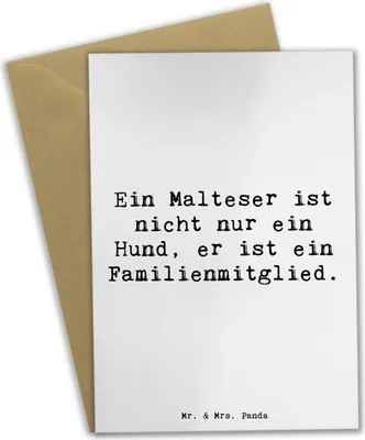 Produktbild von Mr. & Mrs. Panda babykarte Spruch Malteser Liebe - Weiß - Geschenk, hochzeitskarten, Hundezitate, Hunderassen Pflege, weihnachtskarten, treuer Begleiter, Grußkarte