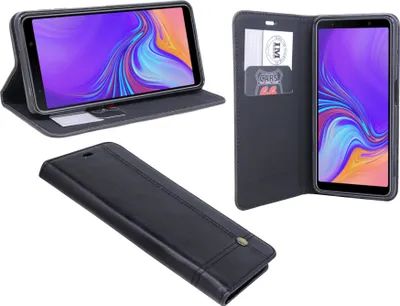 Obrázek produktu pro Samsung Galaxy A7 2018 pouzdro flipové ochranné pouzdro černé s přihrádkou na kreditní kartu