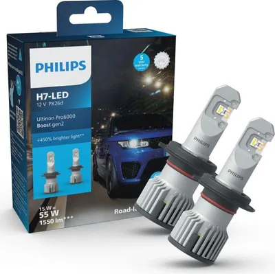 Produktbild von Philips 11972U60B2X2 H7 Ultinon Pro6000 Boost Gen2 +450% LED Autolampe PX26d 15W 8719018035189