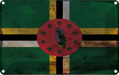 Produktbild von vianmo Blechschild 12x18 cm Dominica Rost Flagge Fahne Wappen