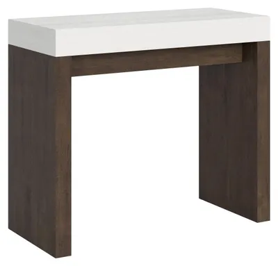 Immagine prodotto di Consolle Allungabile 90-300x40x77 cm in Nobilitato Bianco e Noce