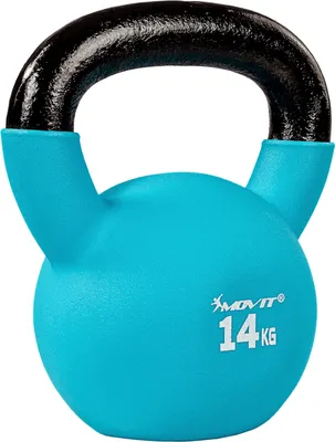 Produktbild von MOVIT Kettlebell Kugelhantel Kugelgewicht Schwunghantel Gusseisen 14kg hellblau