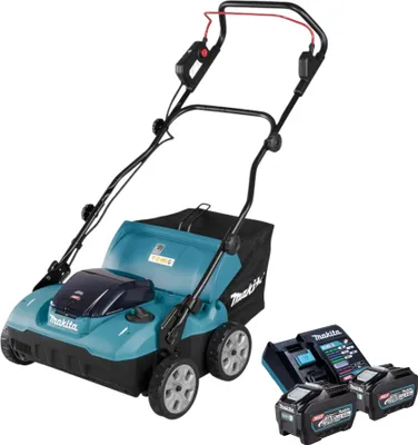 Produktbild von Makita UV 001 GT201 Akku Vertikutierer 40 V max. XGT 38 cm 50 l Brushless + 2x Akku 5,0 Ah + Ladegerät