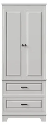 Produktbild von Badezimmerschrank - Hochschrank - 2 Türen - 2 Schubladen - Holz - 60 x 40 x 157 cm - Weiß