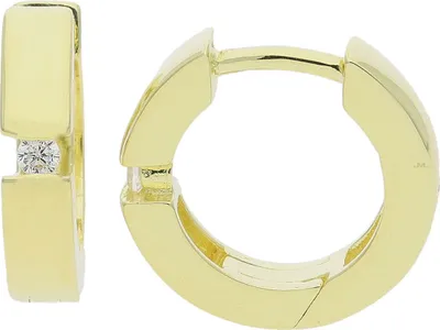 Produktbild von Creolen Silber 925 Gold plattiert Zirkonia JL06-0044-10 JuwelmaLux