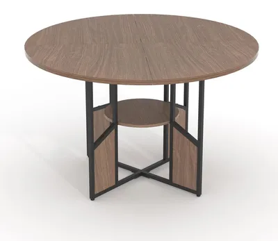 Produktbild von Esstisch für 4–6 Personen - Runder Säulentisch aus Holz - Ø 120–150 cm - Standsicherer Säulenfuß - Platzsparendes Design - Moderner Marokko-Stil - Braun