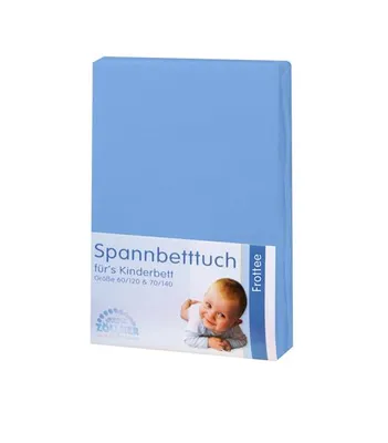 Produktbild von Julius Zöllner Spannbetttuch Frottee blau 70/140