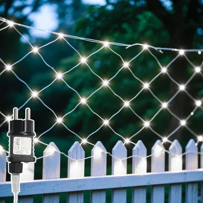Productafbeelding van Bettizia LED-lichtgordijn, 4,5 x 1,6 meter, koelwit, kerstverlichting, decoratie voor binnen, 8 lichtmodi, 300 LED's