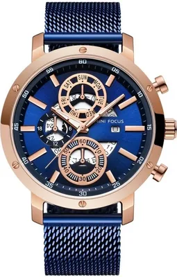Produktbild von Mini Focus VA-23940 Herrenuhr - Blau/Roségold KP23940
