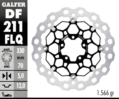 Obrázok produktu pre Brzdový kotúč Galfer 2x DF211FLQ CUBIQ® plávajúci predný 330x5mm pre Kawasaki ZX-10R 1000 ccm rok 2017 - 2023