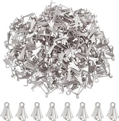 Imagen del producto de Cierre de clip de acero inoxidable, 300 unidades, 10 mm, para la fabricación de joyería