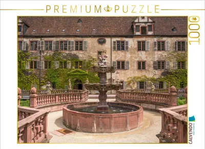 Produktbild von CALVENDO Puzzle Abteigarten von Kloster Bronnbach | 1000 Teile Lege-Größe 64x48cm Foto-Puzzle für glückliche Stunden