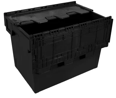 Eurobox mit Deckel, 60x40x44 cm, 75 l, schwarz, PP