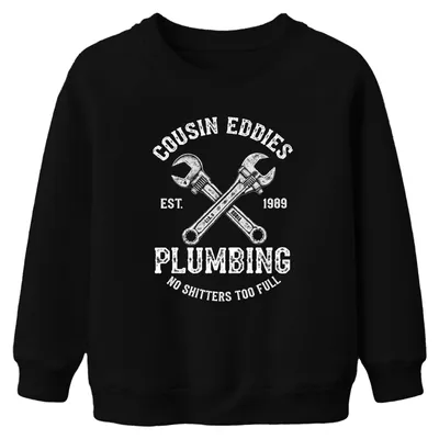 Zdjęcie produktu dla Cousin Eddies Plumbing No Shitters Plumber Beautiful Weighting Bluza dziecięca uni , czarny, 104