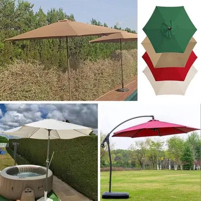 Produktbild von Famanu Parasolbezug 27 m/3 m - Polyester mit UV-Schutz - für Outdoor-Marktschirm - Abdeckung für 6 oder 8 Rippen