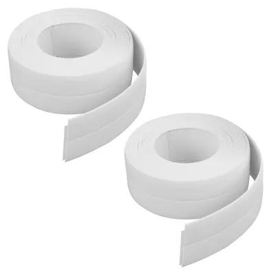 Flexible PVC-Sockelleisten, 2 Stück, 3,2 m, weiß, selbstklebend