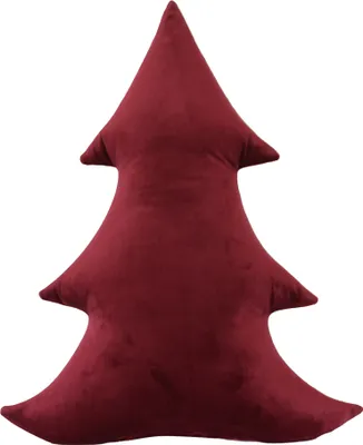 Produktbild von Dekoratives Samtkissen in Form eines Weihnachtsbaums, kirschfarben, Größe L