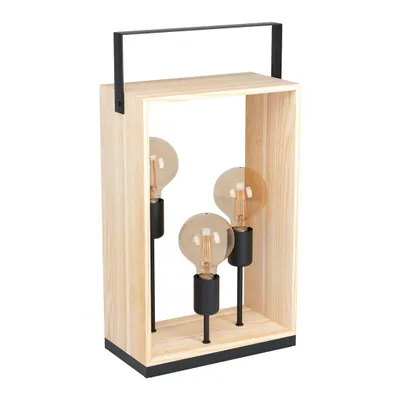 Produktbild von EGLO Famborough, Schwarz, Holz, Stahl, Holz, IP20, II, E27, 3 Glühbirne(n)