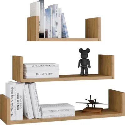 Produktbild von Wandregal Rudi Artisan-Eiche 3er Set