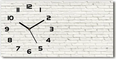 Produktbild von Wanduhr aus Glas – 60x30 cm - Glasbild - Glasuhr - Gehärtetes Glas - schwarze-zeiger - Ziegelwand