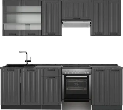 Immagine prodotto di Cucina componibile Vicco Fame-Line Grigio scuro 240 cm senza piano di lavoro, Model 56975