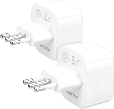 Produktbild von kwmobile 2x Reiseadapter Italien Typ-L - Reise Adapter Reisestecker Schuko EU zu Typ L Steckdose in z. B. Italien - Stromadapter Urlaub Weiß